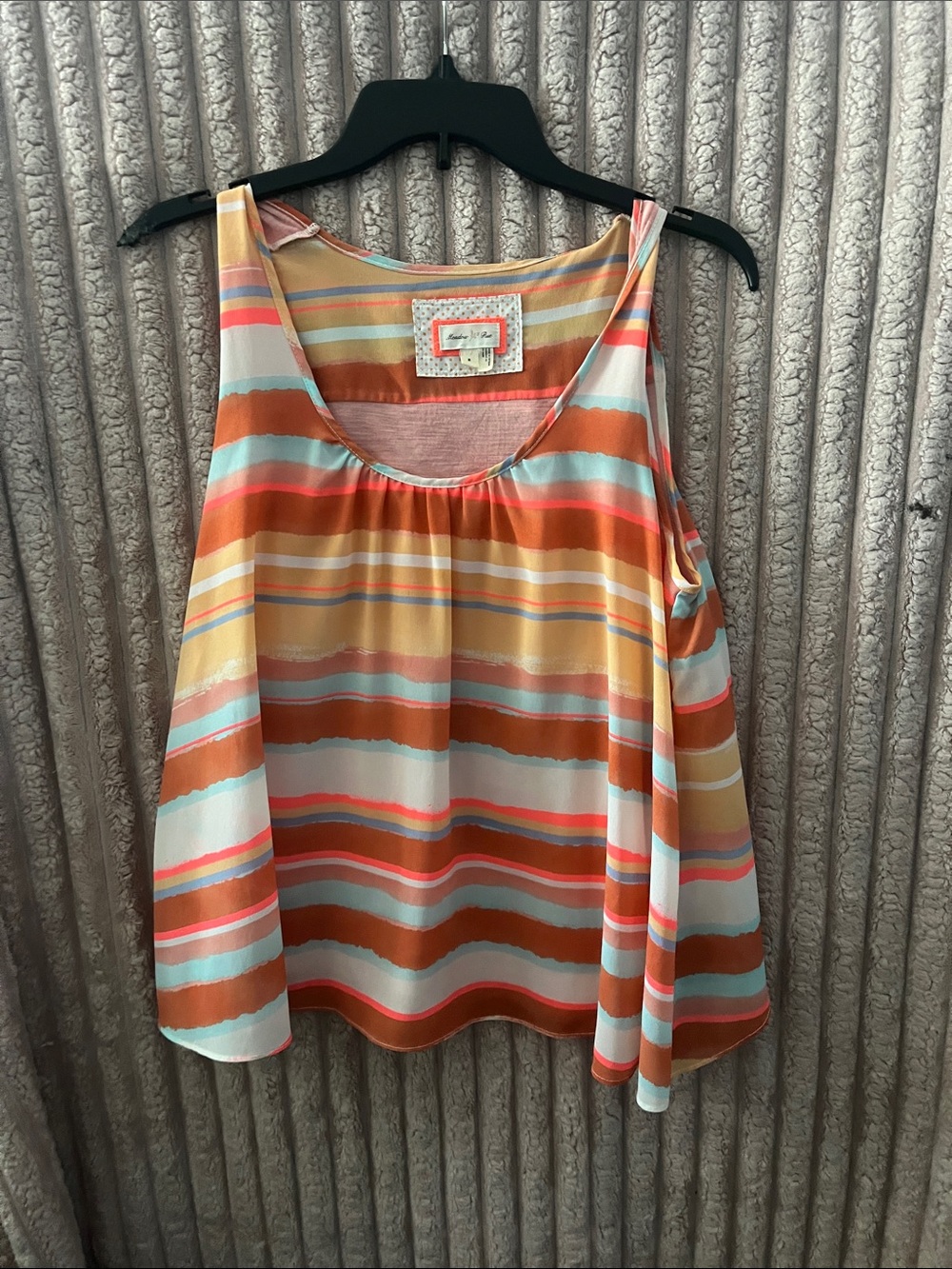 Meadow Rue Orange & Multi-Stripe Sleeveless Camisole
